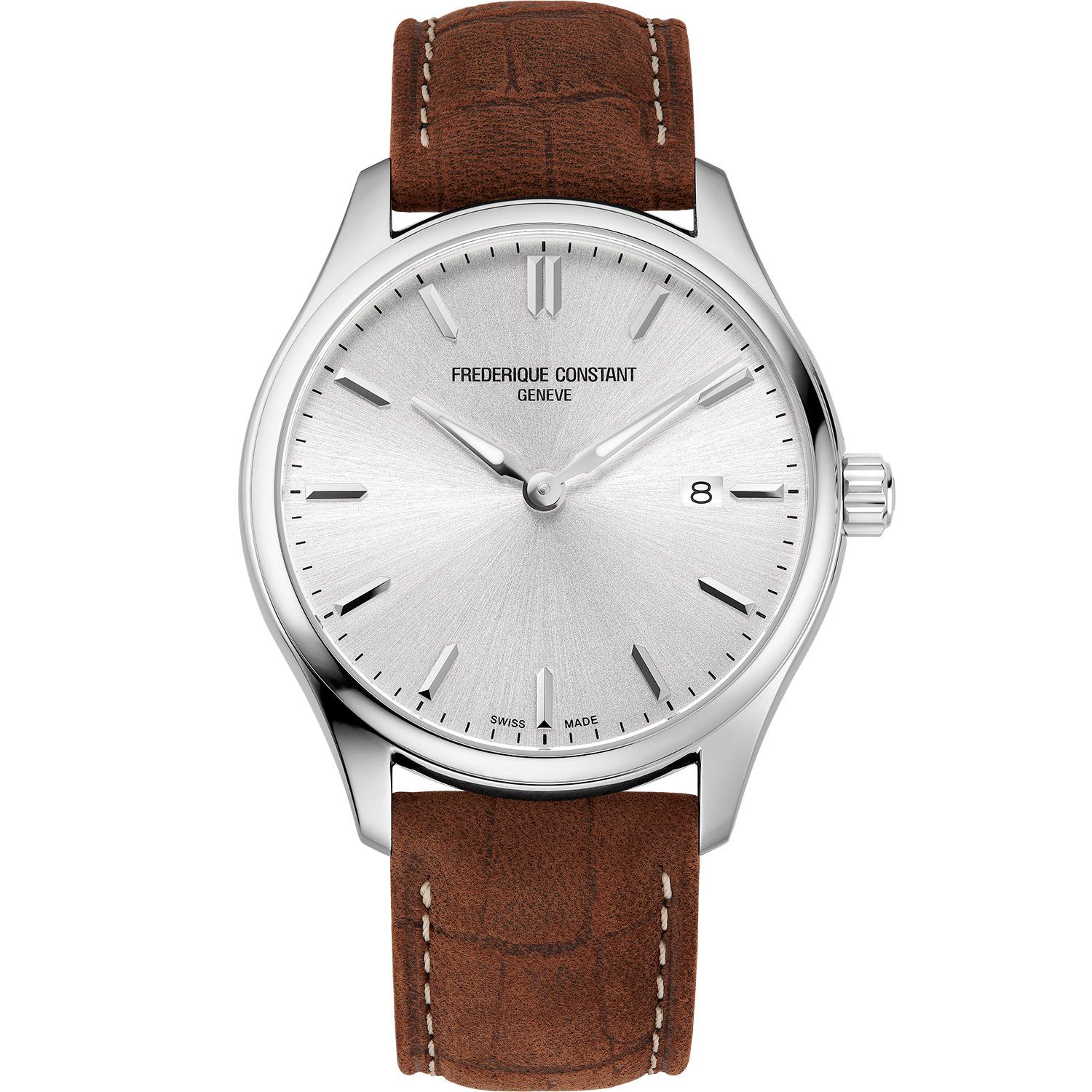  Dit Frederique Constant Classics herenhorloge is bekend onder Frederique Constant-referentienummer FC-220SS5B6. Het horloge heeft een quartz-uurwerk dat geplaatst is in een edelstalen kast. Op de grijze wijzerplaat is analoge tijdsweergave zichtbaar. Aan de kast zit een bruine lederen horlogeband met een doorn- / gespsluiting.

Het quartz-uurwerk biedt u datum-aanduiding als tijdfunctie(s). De ronde horlogekast is 50m waterdicht en voorzien van een saffierglas.