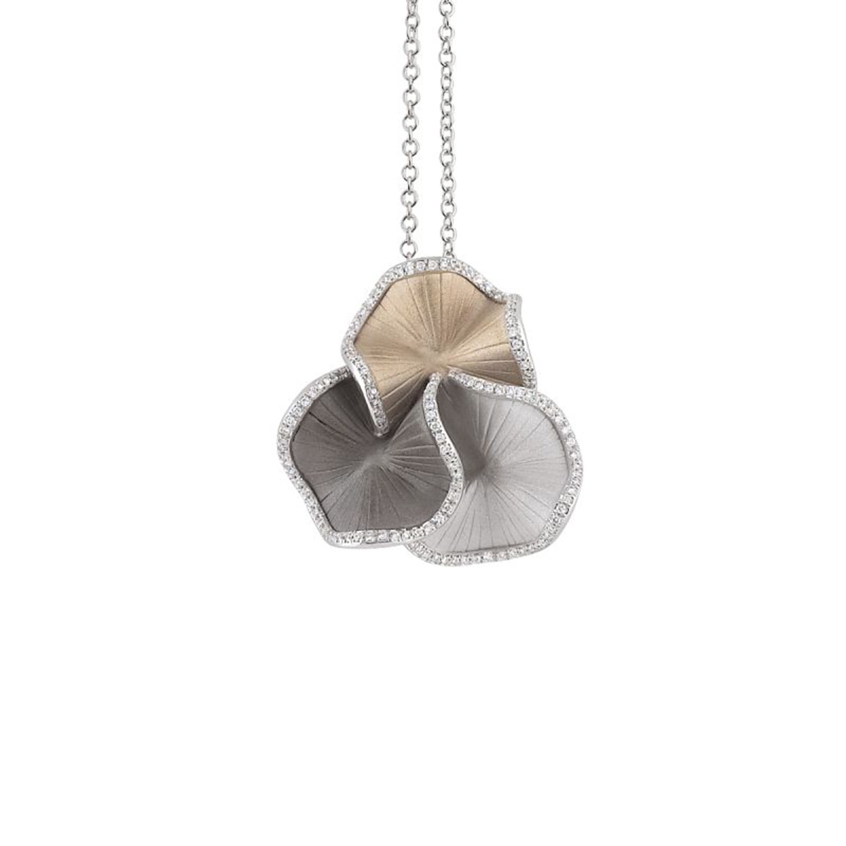 Sultana Series Hanger, 18 karaats Wit IJs, Natuurlijk Beige en Zwart Lavagoud met Diamanten