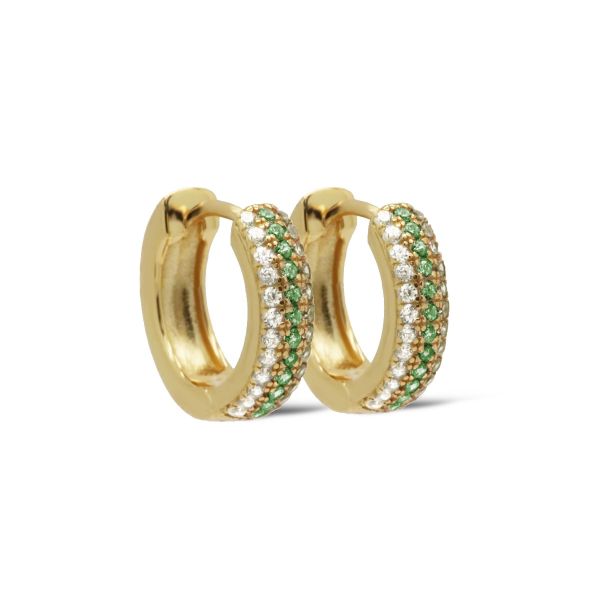 Dit zijn onze Emerald Groene Ivy Oorringen. De oorbellen zijn verkrijgbaar in 925 sterling zilver of met een 14K gouden of rosegouden plating.