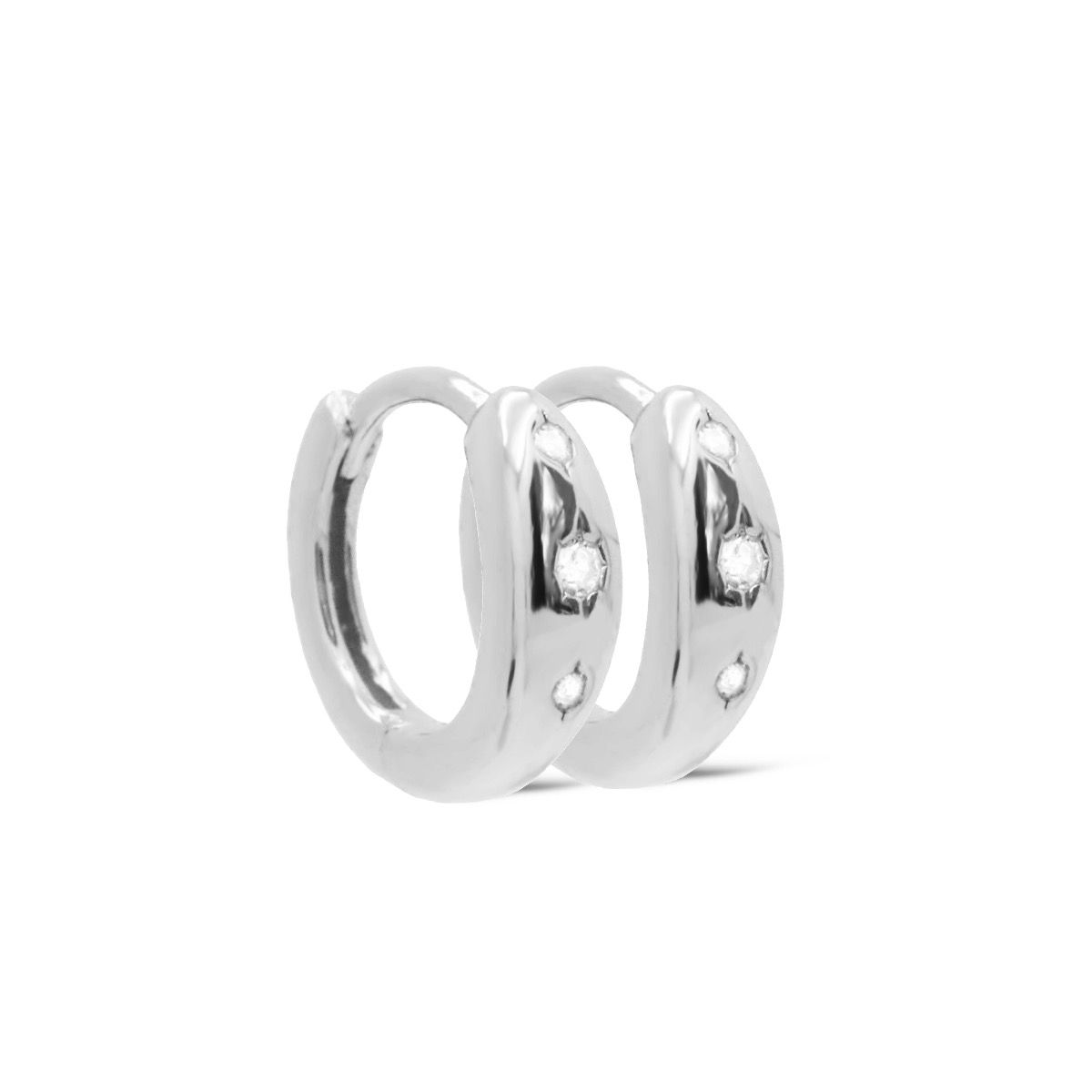Karma Plain Hinged Hoops RAY 12MM Silver H459S