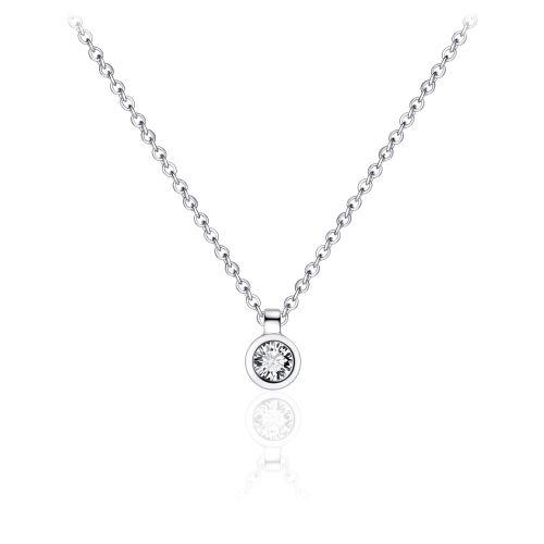 Gisser N1036-42+5  Collier met Hanger Solitair met Zirkonia in Glad Omzetting