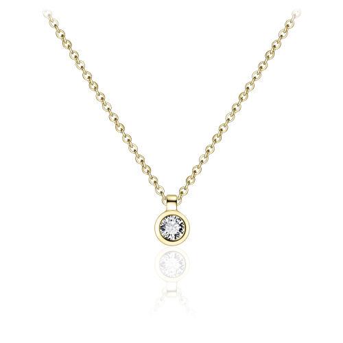 N1036Y Goud op zilver colliet met zirconia hanger