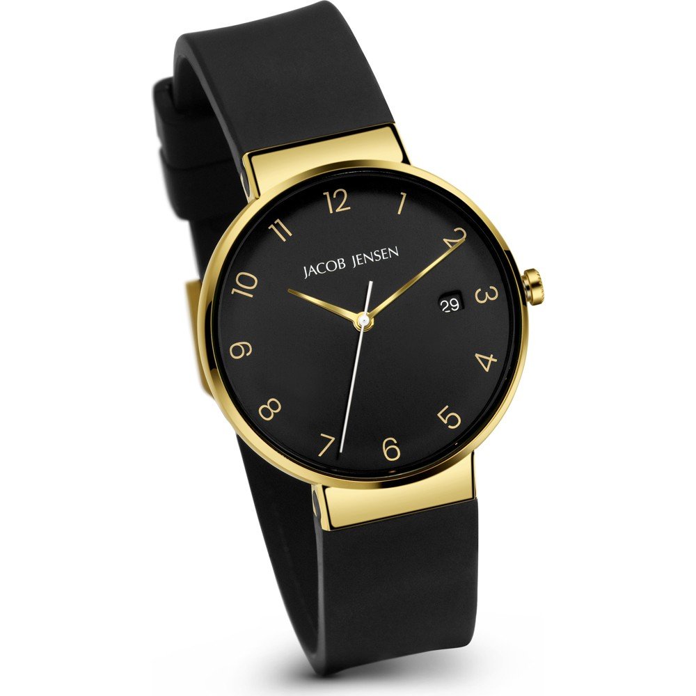 Jacob Jensen Tijdloos Nordic JJ185 | 37 mm. Een fantastisch horloge uit de herencollectie van Jacob Jensen. Het horloge is gemaakt van huidvriendelijke producten zoals siliconen. Hierdoor is het horloge ook nog eens extra licht in gewicht. Het betrouwbare uurwerk wordt beschermd door een mineraal  dat bovendien krasbestendig is. Je zult jarenlang plezier hebben van dit horloge.