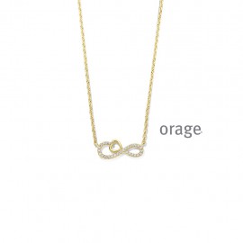 Ketting infinity hart verguld geel goud cz 