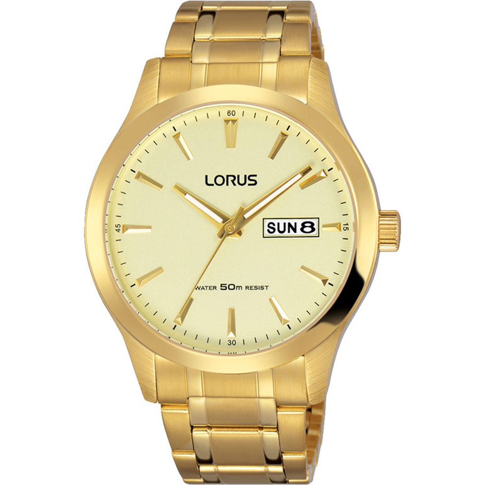Lorus doublé herenhorloge met dag en datum aanduiding
