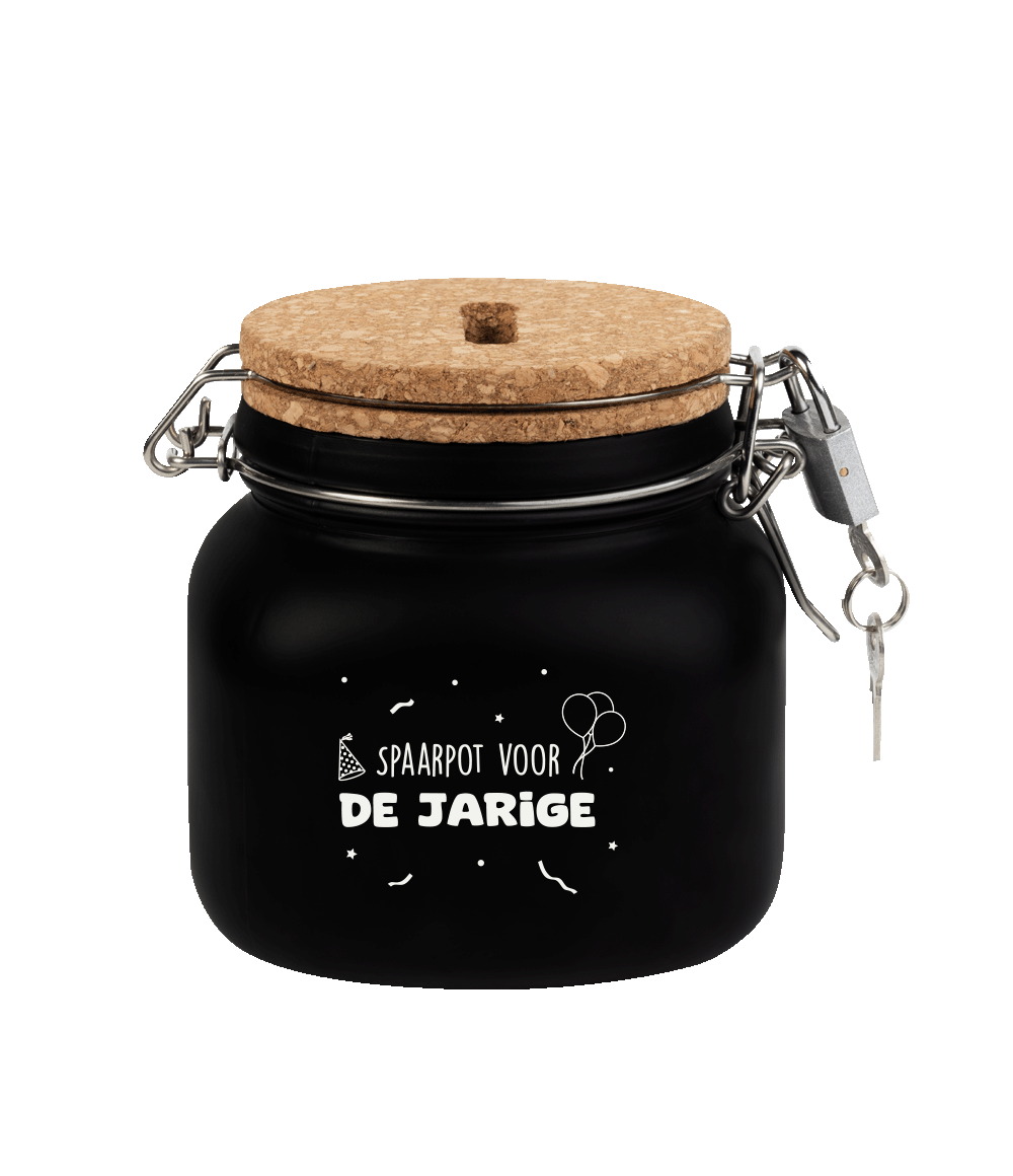 De luxe spaarpotten van Paper Dreams zijn perfecte cadeaus voor bijvoorbeeld Vaderdag, Moederdag of bijvoorbeeld een verjaardag. Deze luxe spaarpot - jarige is gemaakt van glas, is zwart van kleur 