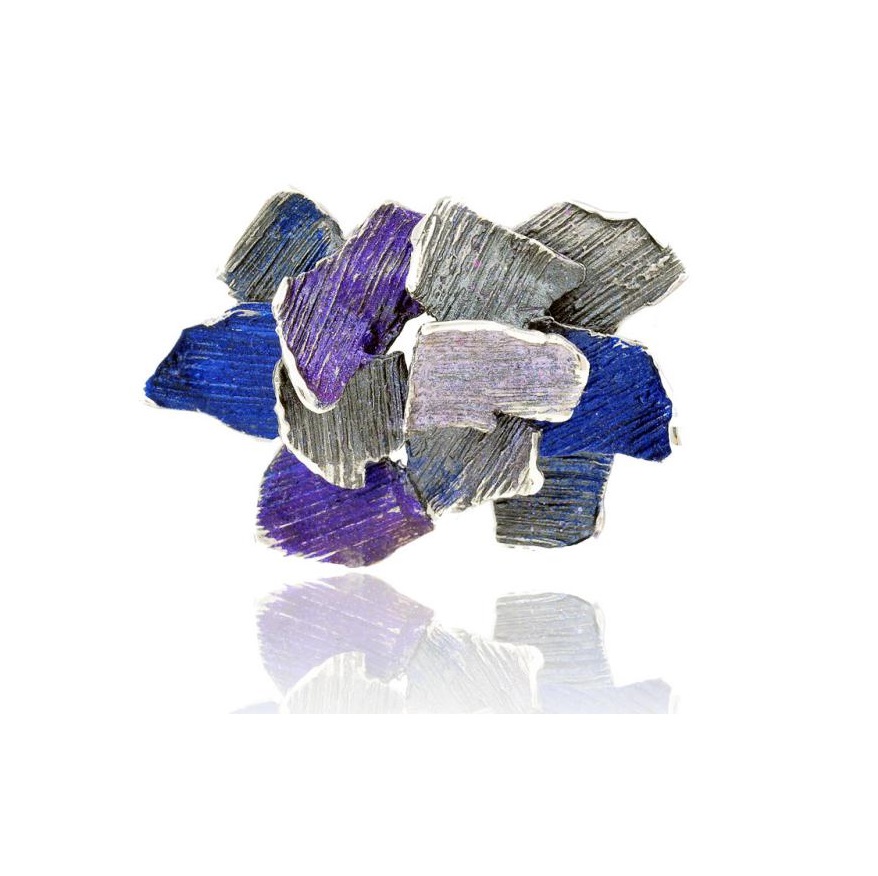 Arior - Zilveren hanger,  Big blue/violet Summum hanger, 30x45mm - 1172119XPU