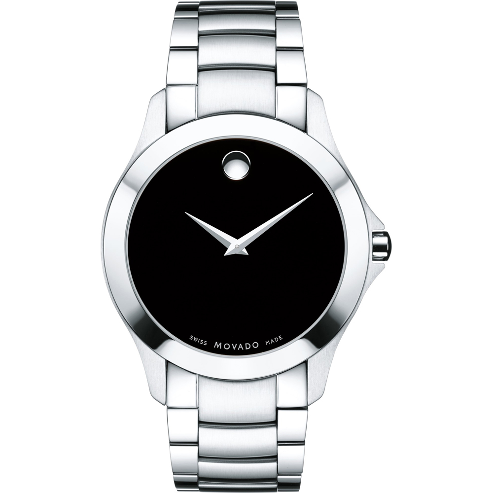 Dit Movado horloge heeft een kast gemaakt van Roestvrijstaal met een diameter van 40 mm en is voorzien van een metalen band. In de kast bevindt zich een ETA kwaliteitsuurwerk en is afgewerkt met Saffierglas.