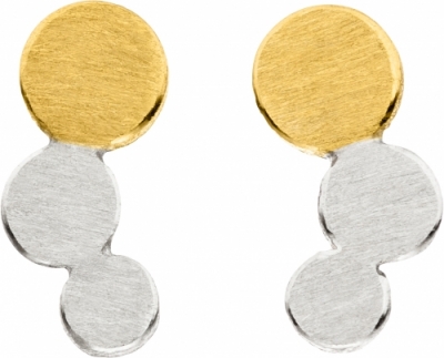 Manu Schmuck zilveren oorstekers met 22kt. goud