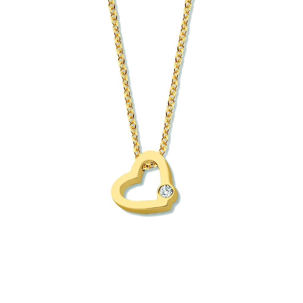 Met de Minitials Één Blend Ketting draag je jouw geliefde altijd dicht bij je hart. Kies een initiaal, symbool of cijfer en stel jouw perfecte Minitials ketting samen. met een diamantje briljant geslepen F-VS 0,006 crt.