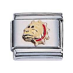 Zoppini pitbull 

Metaal     : staal / 18 karaat goud
Kleur       :  rood
Maten     : 9 mm
Materiaal : Staal, emaille, Goud
Modelnr  : 302.016