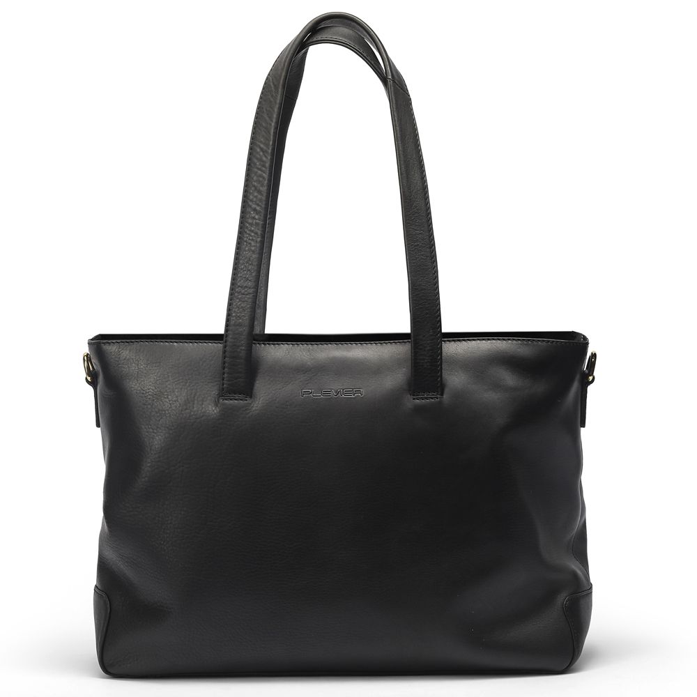 PLEVIER EDGE DAMESTAS 15.6 INCH ZWART
Volnerf plantaardig gelooid en gewaxt leren schoudertas met 1 ruim hoofdvak, waarin een gepolsterd afsluitbaar en uitneembaar gepolsterd vak voor een 15-15.6 inch laptop is aangebracht. De tas is aan de bovenkant afsluitbaar met een rits. Aan de achterkant zit een handig ritsvak. Ook dit model is voorzien van Plevier® multifunctional pockets: voor mobiele telefoon, pennen, usb stick, visitekaartjes, RFID pocket voor bescherming, optische muis, adapter en bekabeling. Aan de binnenkant zit een afneembare leren Plevier® sleutelhanger. Een schouderband met comfortabele schouderpad wordt meegeleverd.

Maat tas (BxHxD)	B 40 x H 30 x D 14,5 cm
Maat laptopvak (BxHXD)	B 37 x H 25 x D 2,5 cm
Laptop formaat	15.6 inch