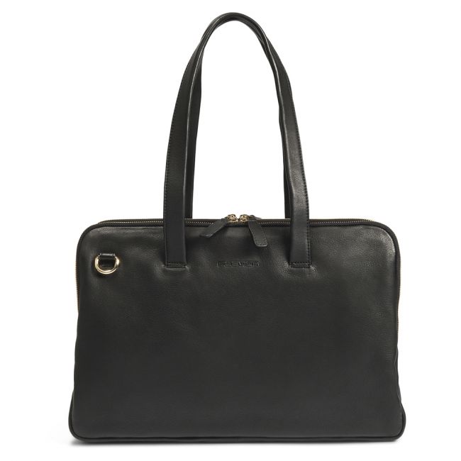 Deze mooi uitgewerkte plantaardig gelooide en gewaxte volnerf rundleren damestas heeft 3 ruime hoofdvakken, waarbij het achterste vak gewatteerd is voor een 15.6 inch laptop. Elk hoofdvak is afsluitbaar met een rits. De tas is voorzien van Plevier® multifunctional pockets voor mobiele telefoon, usb stick, pennen, visitekaartjes, RFID pocket voor kaart bescherming, optische muis/adapter en bekabeling. Daarnaast zit er aan de binnenkant een afneembare leren Plevier® sleutelhanger. Een afneembare schouderband met comfortabele schouderpad wordt meegeleverd.
Maat tas (BxHxD)	B 42 x H 27 x D 15.5 cm
Maat laptopvak (BxHXD)	B 38 x H 25.5 x D 2.5 cm
Laptop formaat	15.6 inch
Materiaal	Leer
