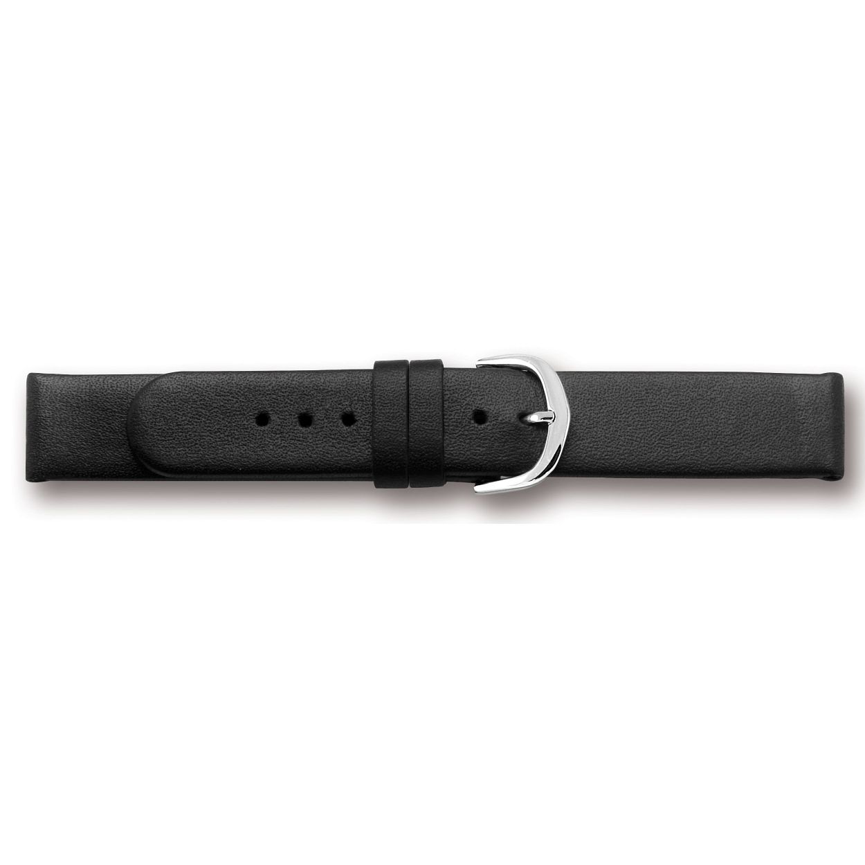 Horlogeband leder 166 zwart glad 14mm
