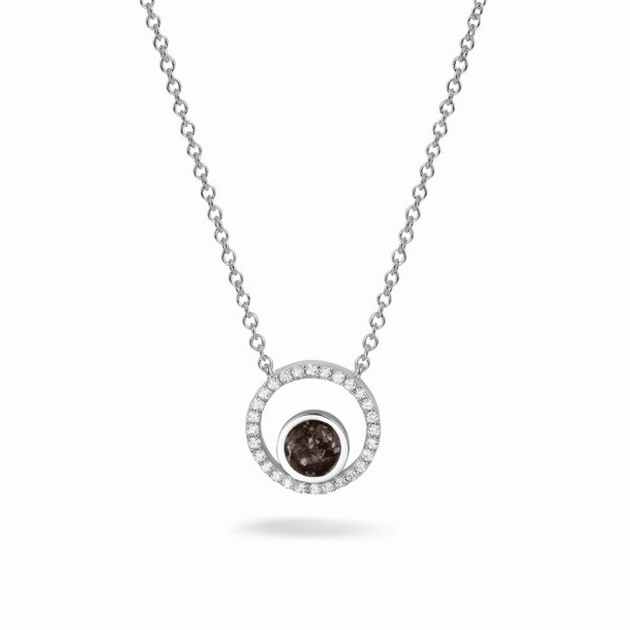 Zilveren choker met as zichtbaar in gekleurde hars SEE-601S