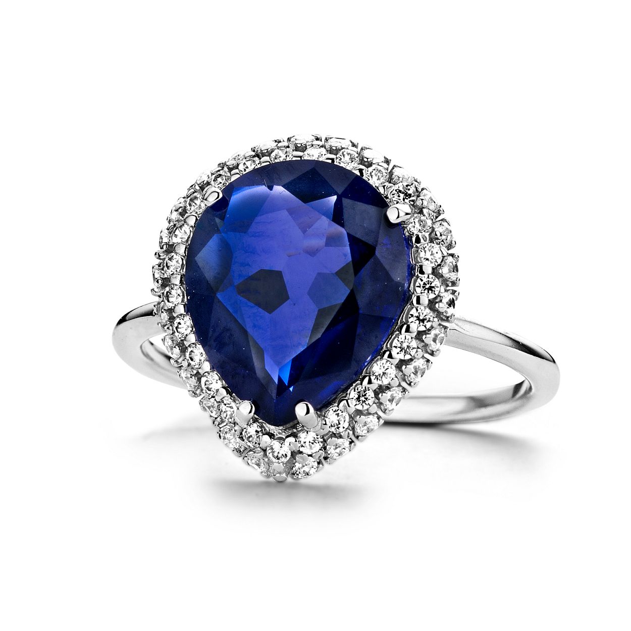 ring in 18kt wit goud met zirconium stenen