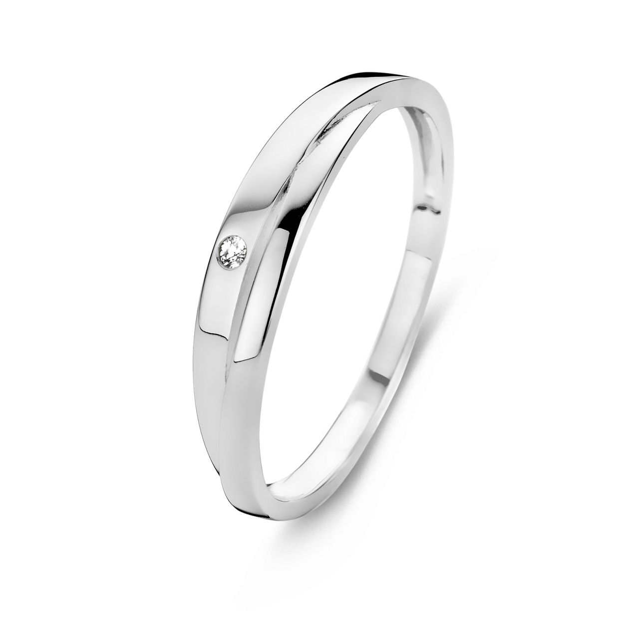 ring in wit goud 18kt met briljant gezet