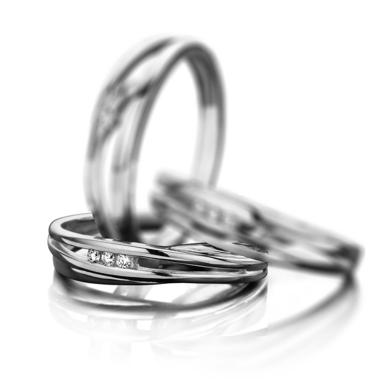 ring in wit goud 18kt met briljant 0.03ct