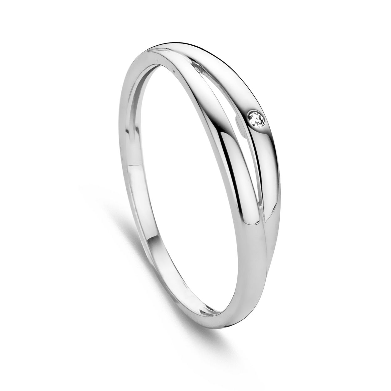 ring in 18kt wit goud met briljant 