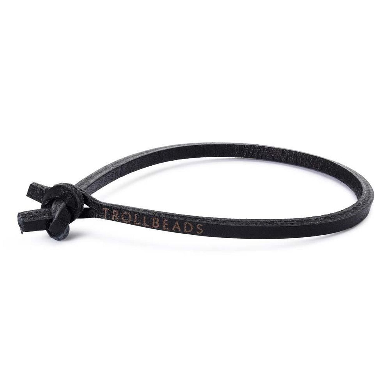 Enkelvoudige leren armband, zwart