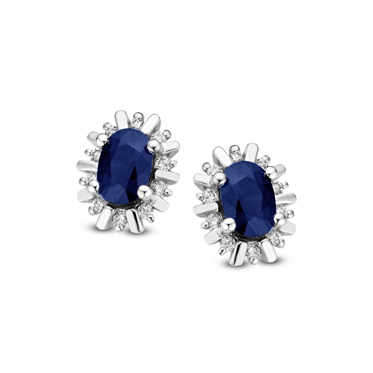 Hanger lady kate met 0.15ct diamant eb blauw saffier