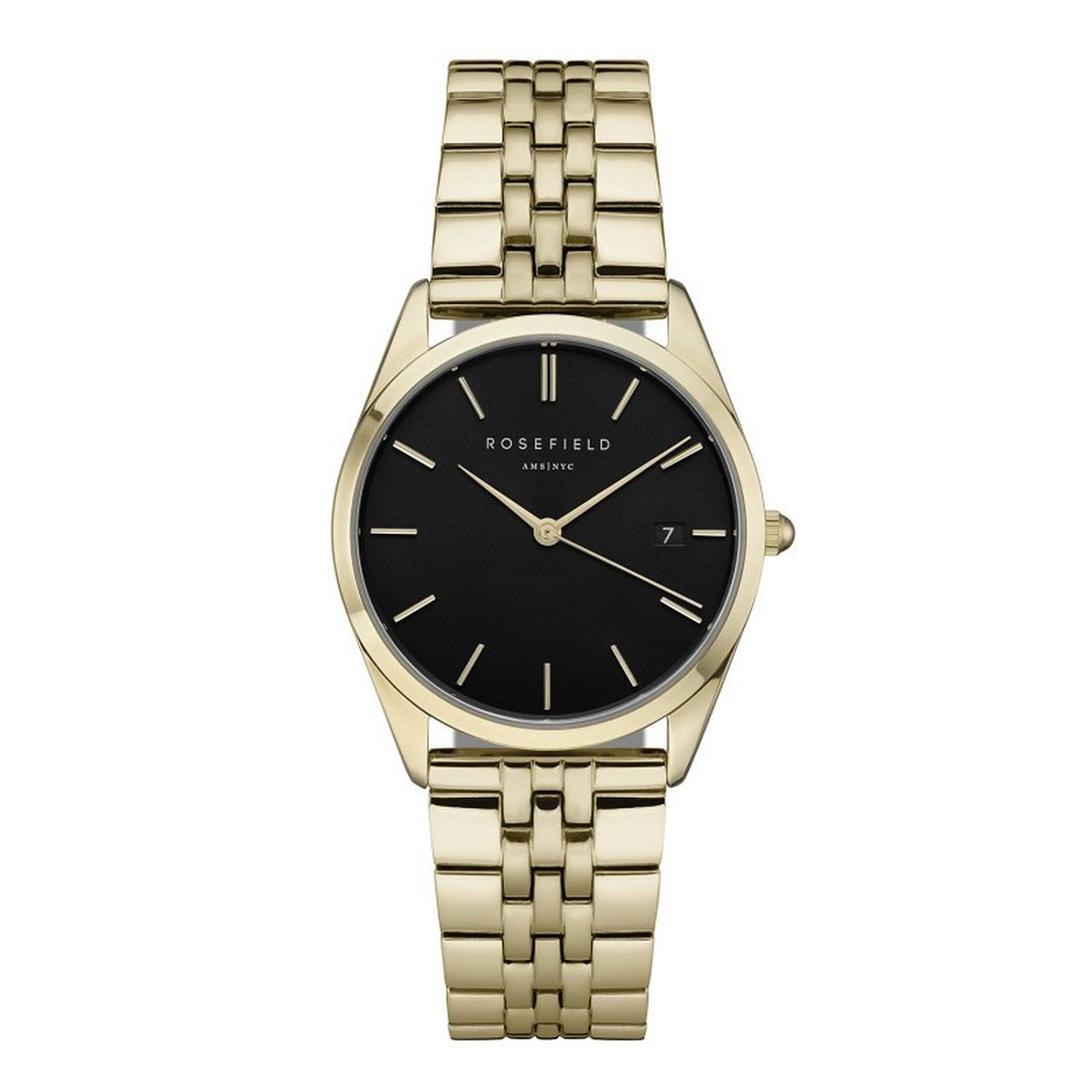 Rosefield ACBG-A13 Dames Horloge met goudkleurige roestvrij stalen band