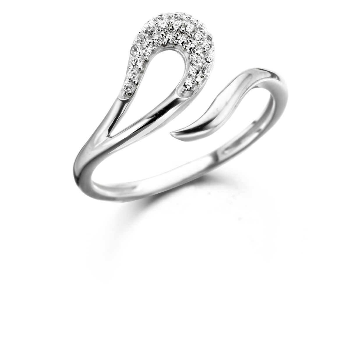 witgouden ring 18kt met zirconium steentjes gezet