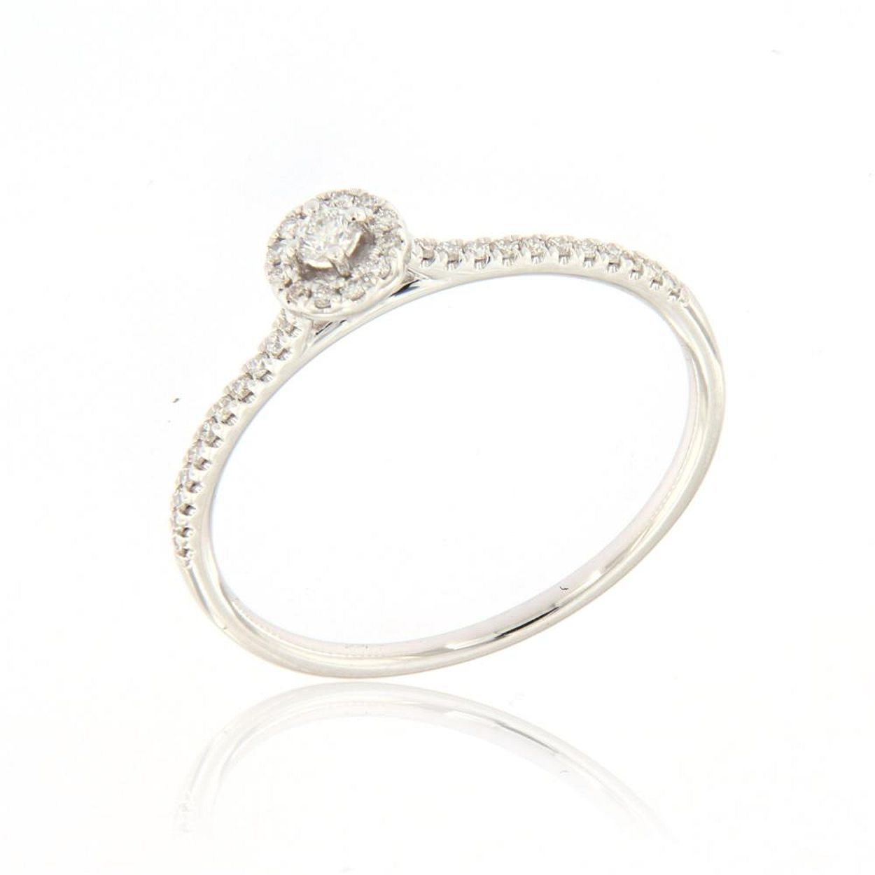 witgouden verlovingsring met briljant 0.13ct