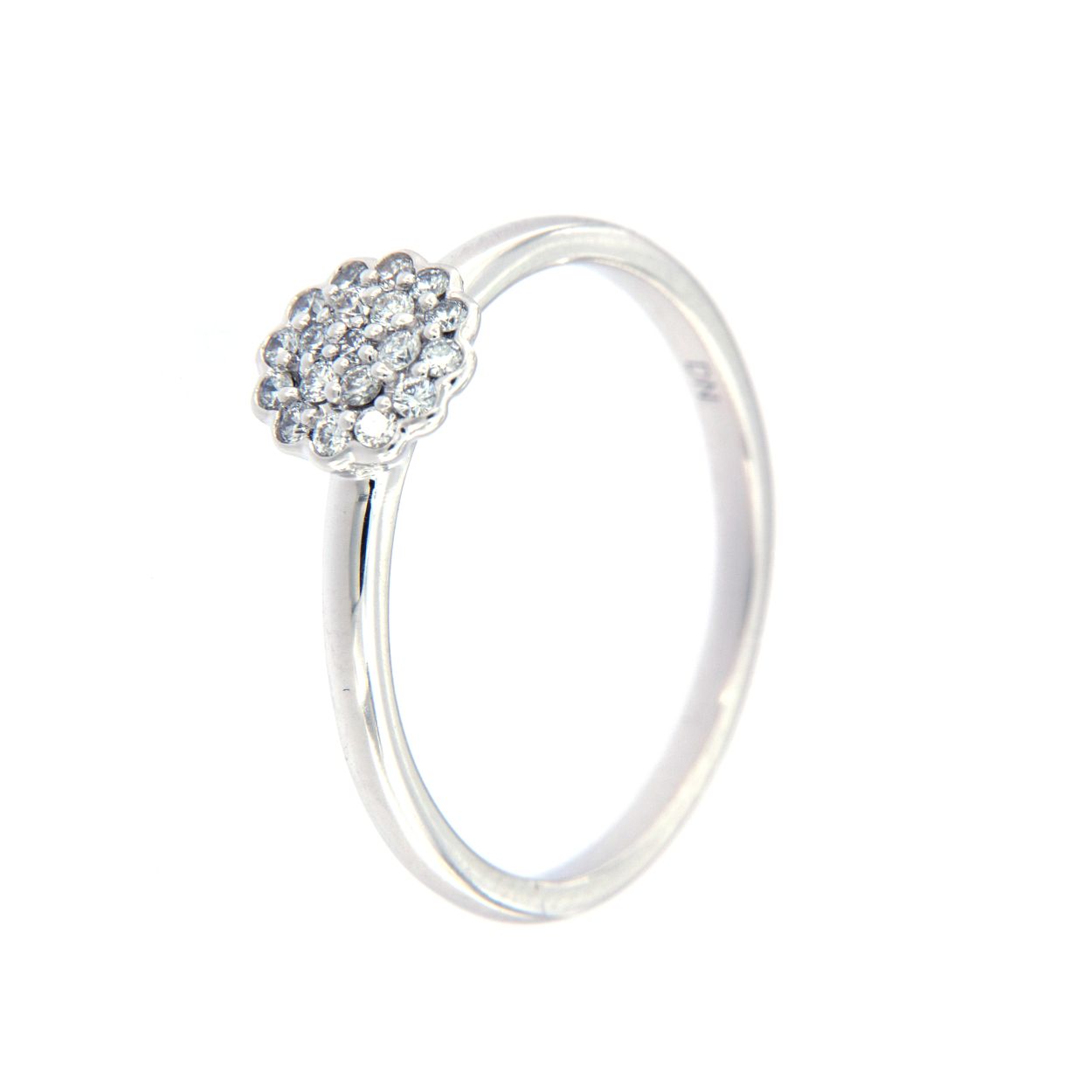 mooie ring in goud 18 kt met briljant 0.15ct