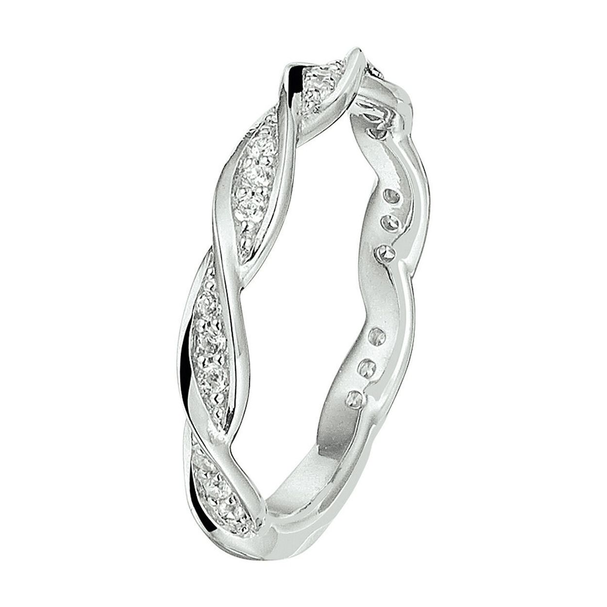 Stijlvolle gerhodineerd zilveren ring met schitterende zirkonia rijen. Glam up your outfit! Tip: Leuk om kado te geven! Info: Gerhodineerd zilver is door de rhodiumlaag beter bestand tegen verkleuren en krassen.