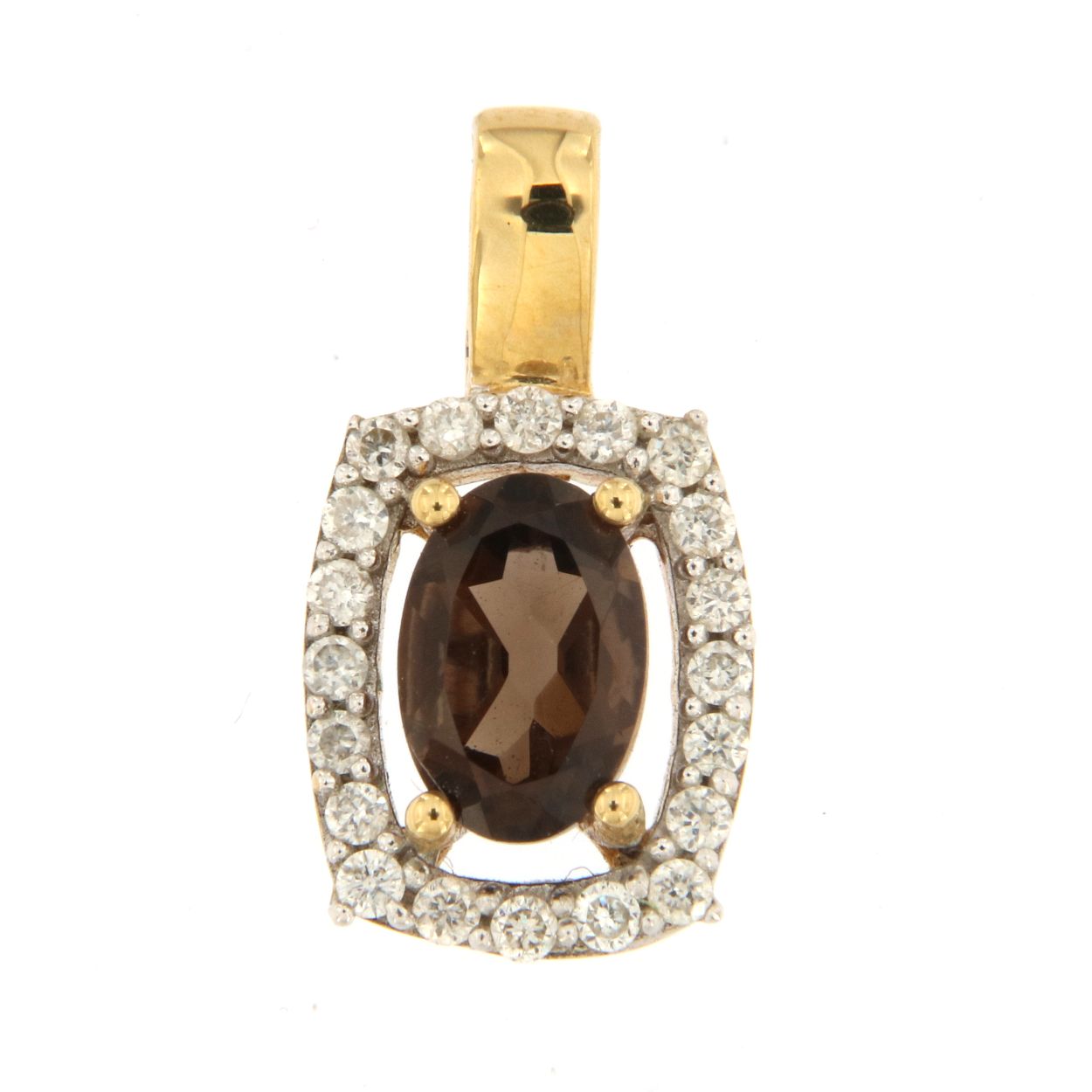 heel mooi klein hangertje met rookquartz en briljant