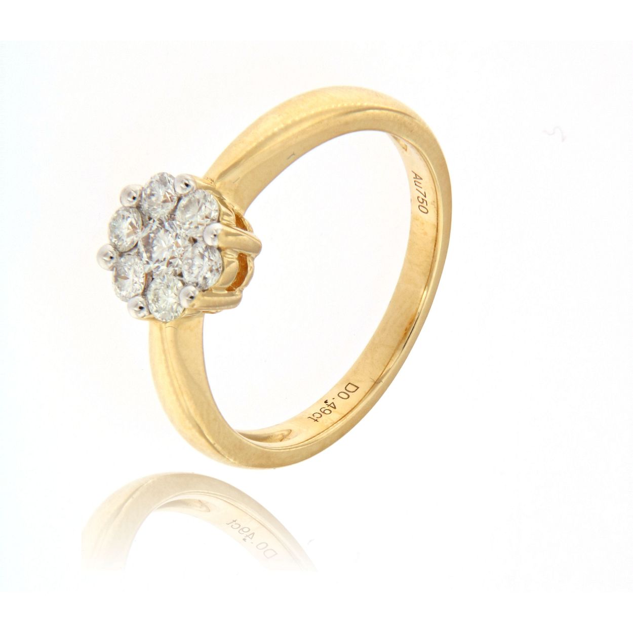 Verlovingsring in 18kt geel goud met briljant 0.48ct
Deze manier van stenen zetten heeft de illusie van een ring met een briljant van 1ct