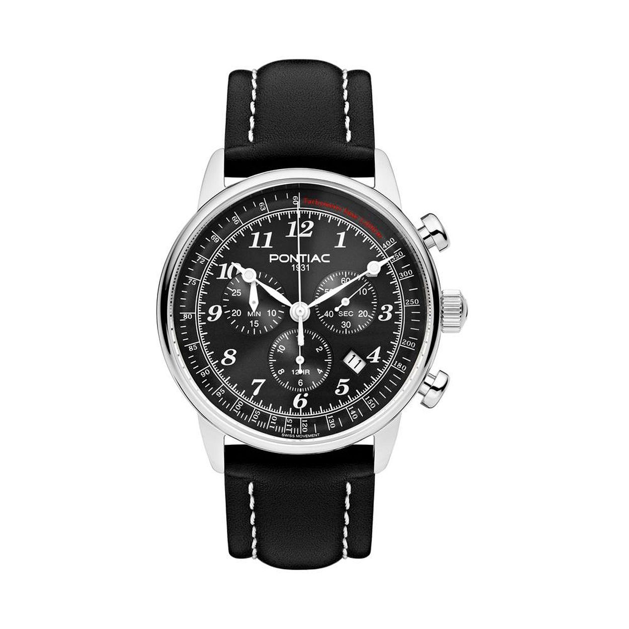 Dit herenhorloge is van het merk Pontiac. Het is een horloge gemaakt van edelstaal. De diameter van de kast is42 mm.
De verdere specificaties van het horloge zijn als volgt:
Glassoort: saffier kristal
Kastmateriaal: edelstaal
Waterdichtheid: 5 ATM
Techniek: quartz
Kastvorm: Rond
Kastkleur: Zilver
Bandmateriaal: Leer
Bandkleur: Bruin
Wijzerplaatkleur: Blauw