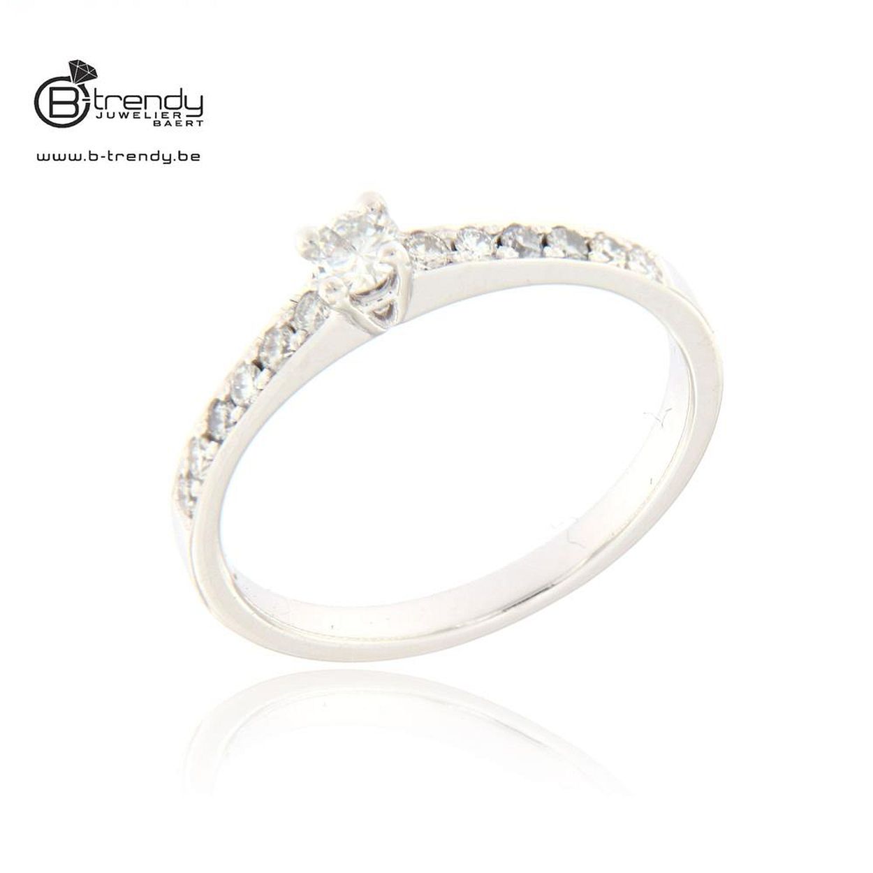 18kt witgouden ring met briljant 0.29ct