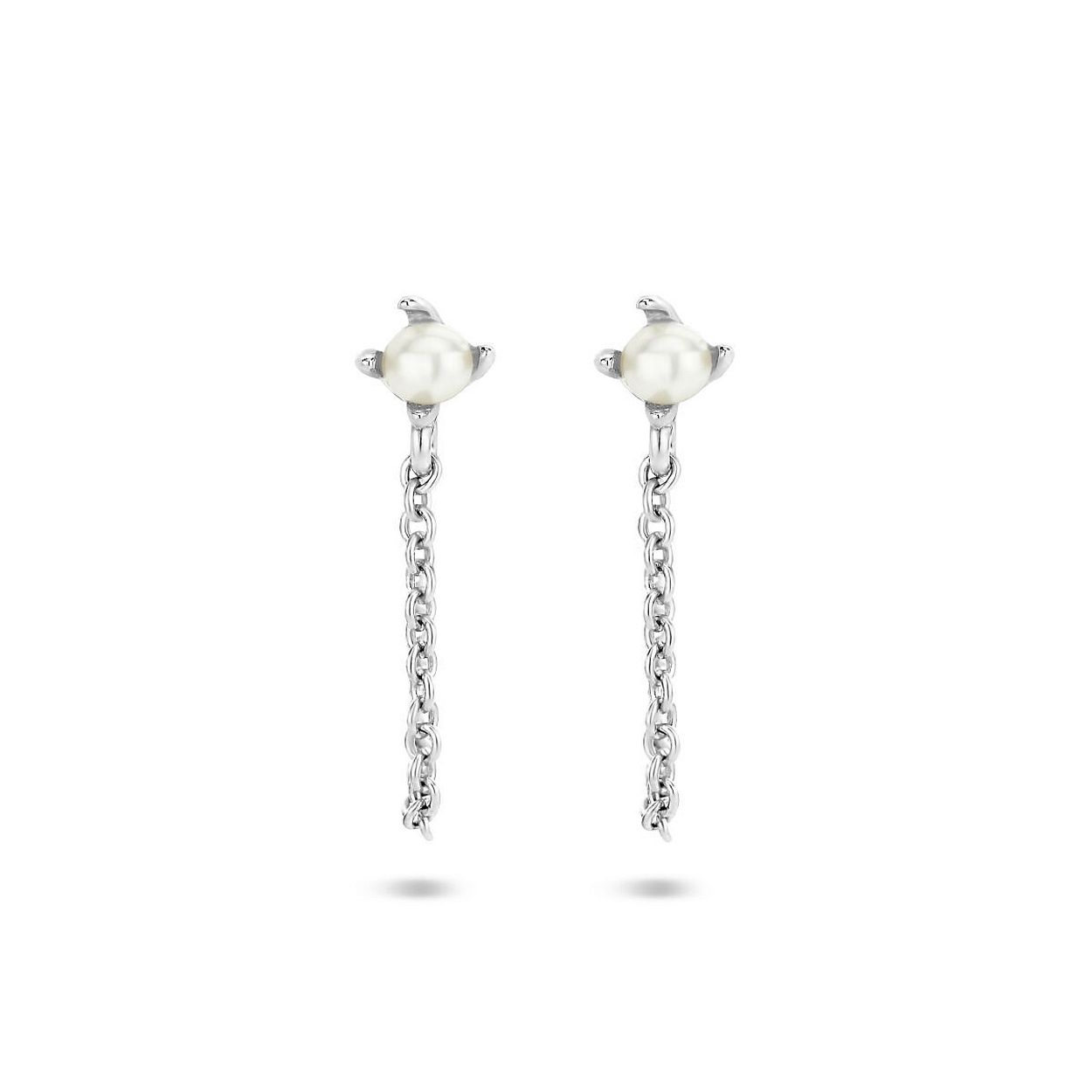 Gerhodineerd 925 zilveren oorhangers uitgevoerd met een zoetwaterparel van 2.5mm.