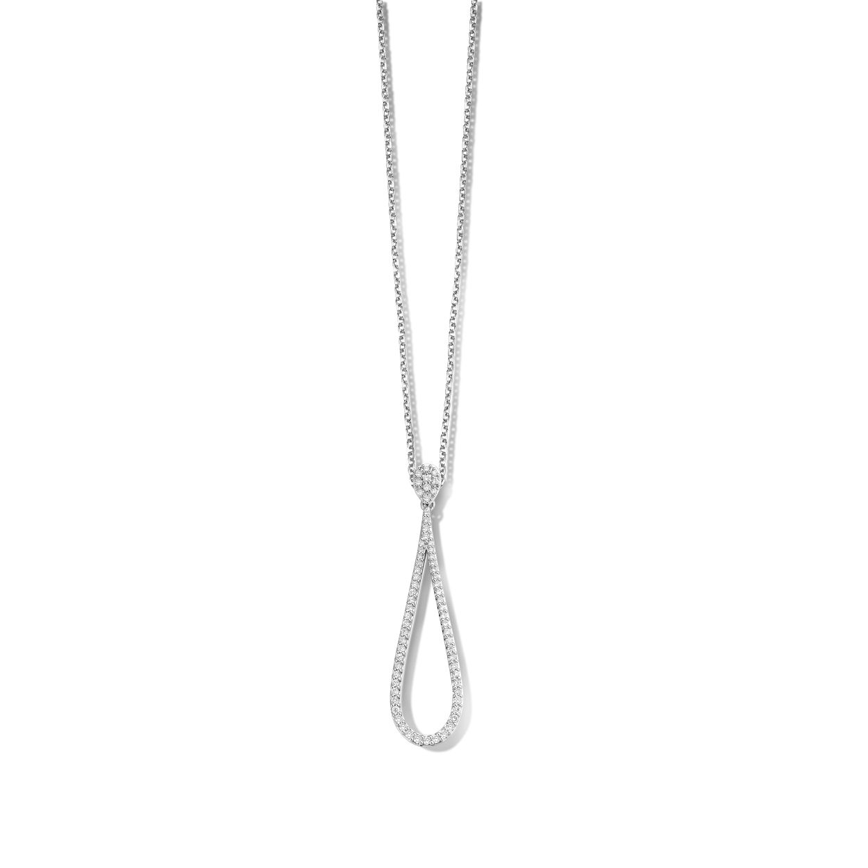 Hanger in 18 kt wit goud met briljant 0.48ct