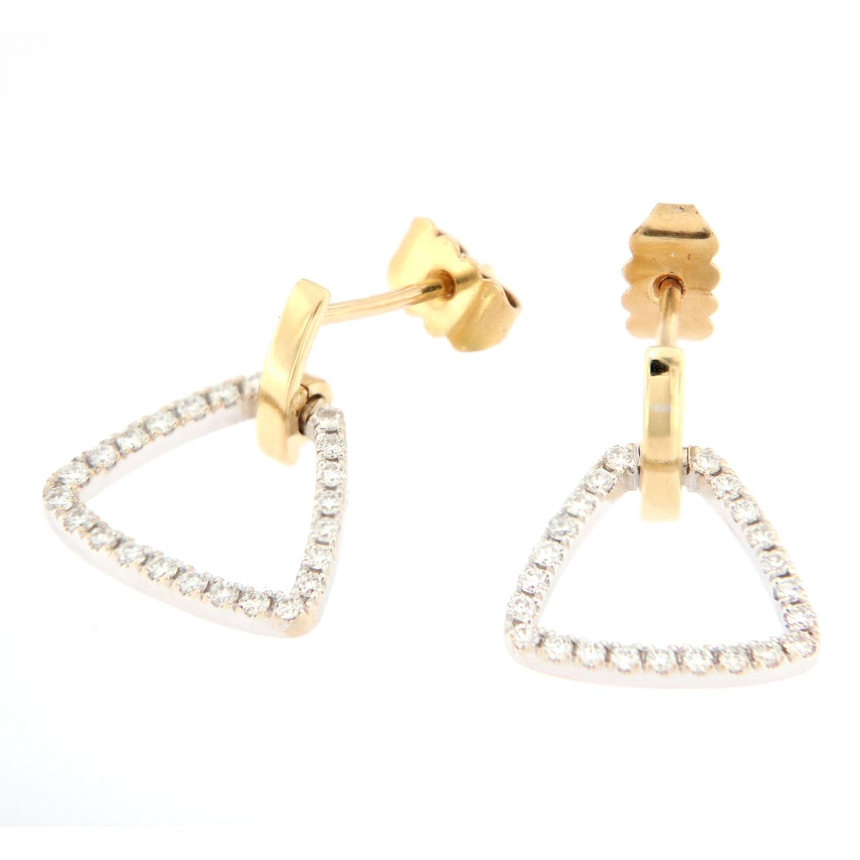 oorbellen in 18kt goud met 0.46ct briljant