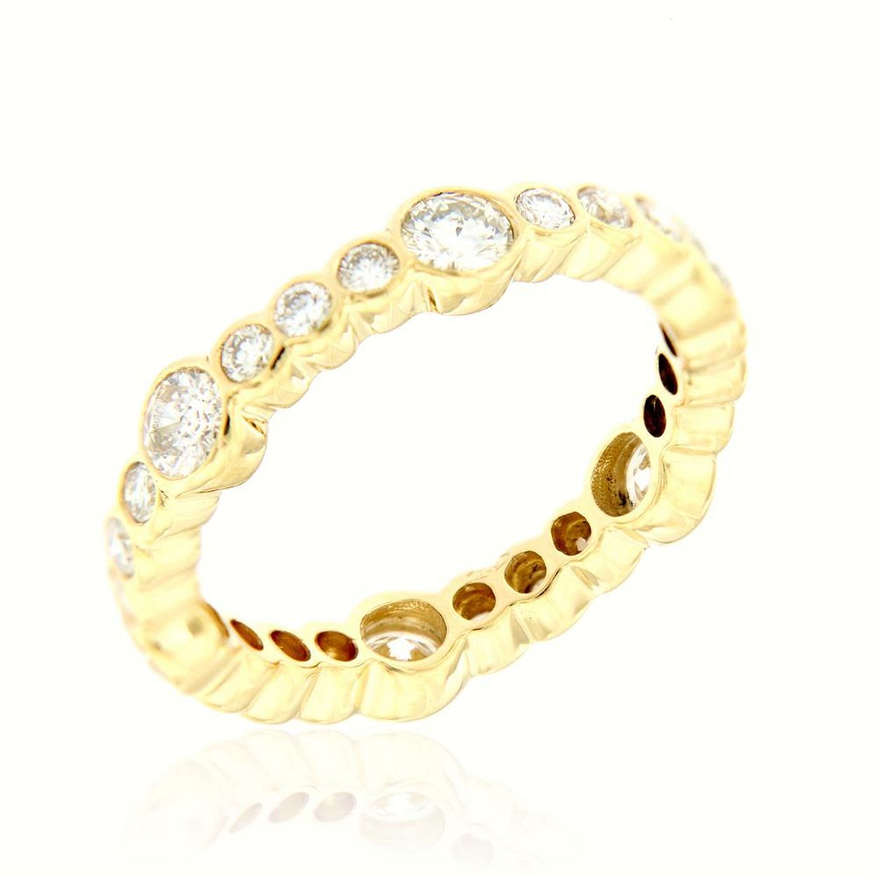 trouwring in geel goud 18kt met diamant (briljant geslepen) 1.44ct