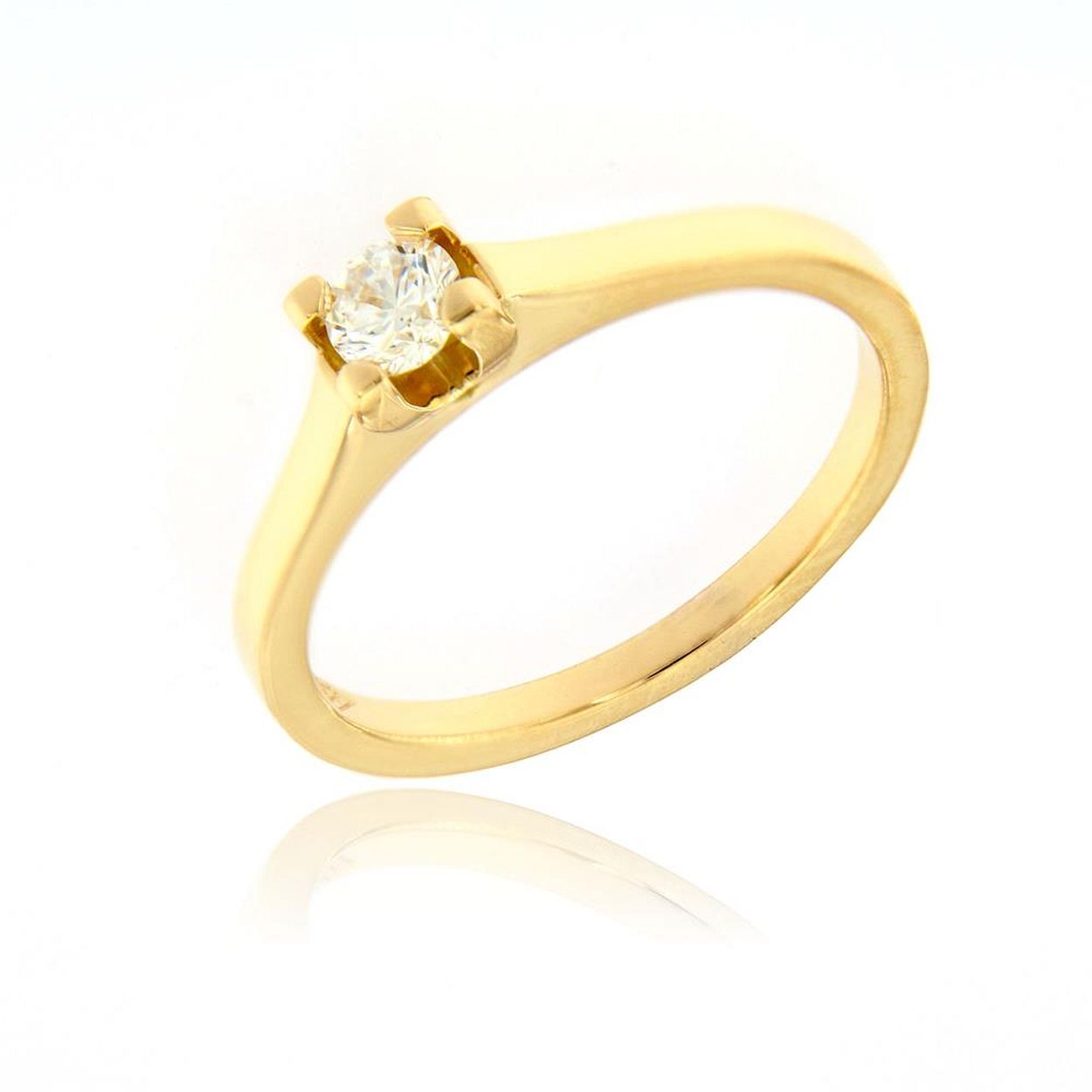 18kt Geelgouden verlovingsring met briljant 0.21ct G/Vs1