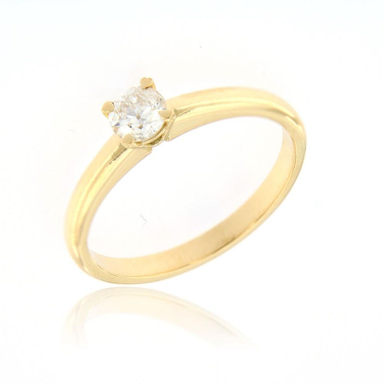 18 kt geelgouden verlovingsring met briljant van 0.34ct G/P1