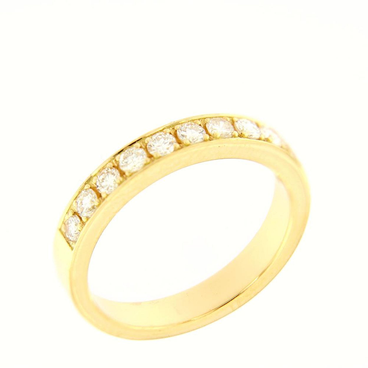 Geel gouden 18 karaat ring pavé-zetting met 0.44ct briljant
