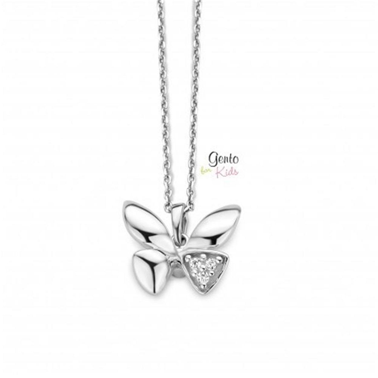 Zilveren ketting (36 cm) met hanger 'vlinder' van Gento kids
Bijhorende oorbellen ook verkrijgbaar