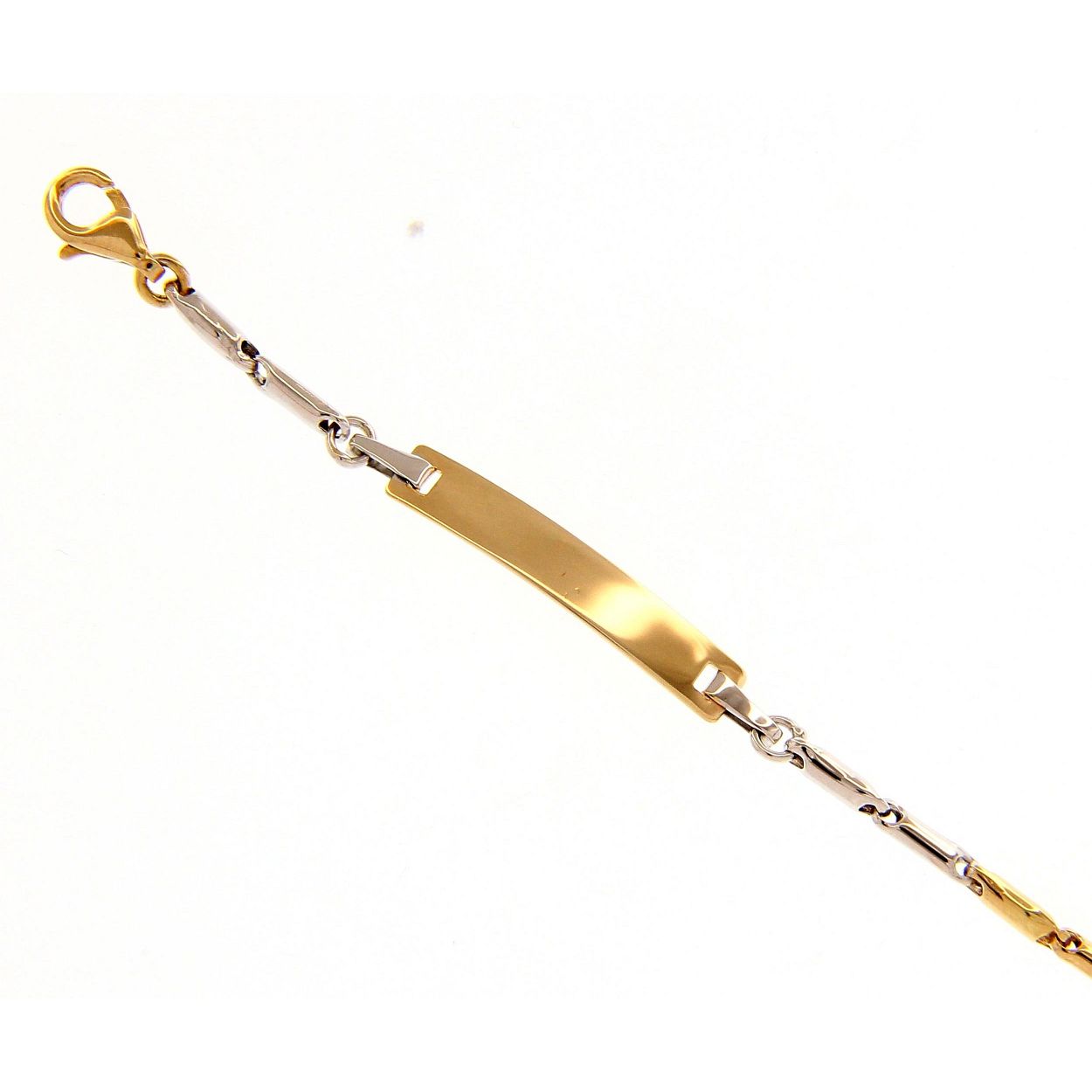 Bicolor geboortearmbandje 18kt goud