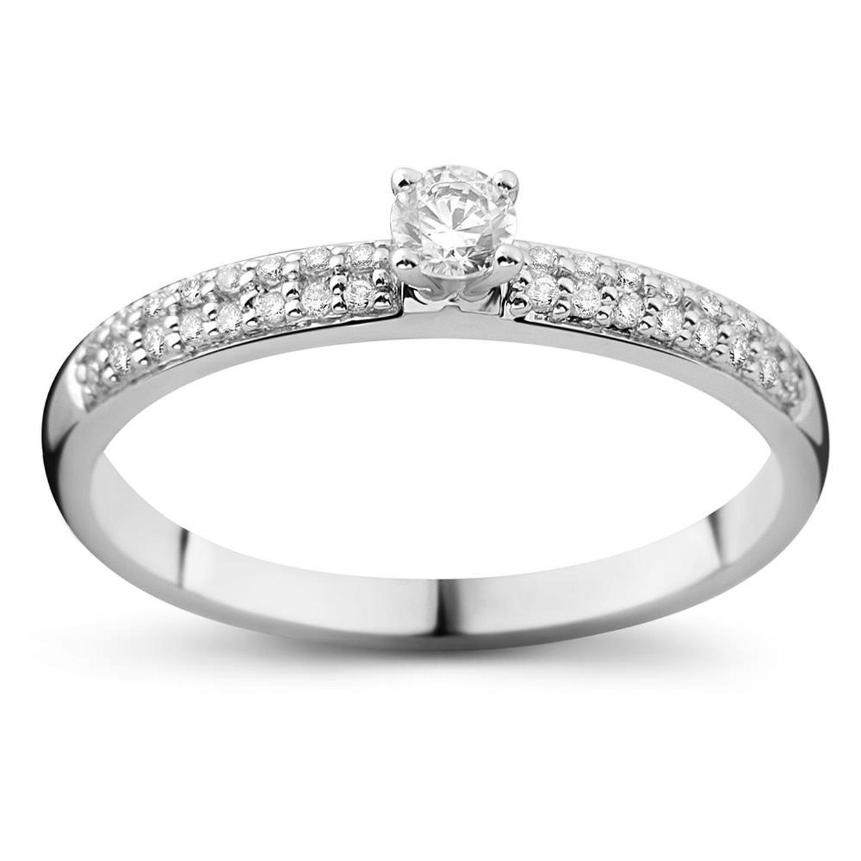 18kt witgouden ring met briljant 0.25ct