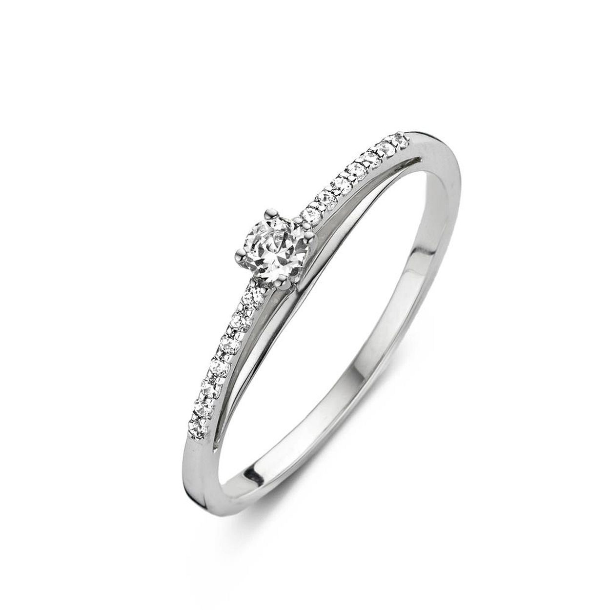 18kt Witgouden verlovingsring met 0.18ct briljant