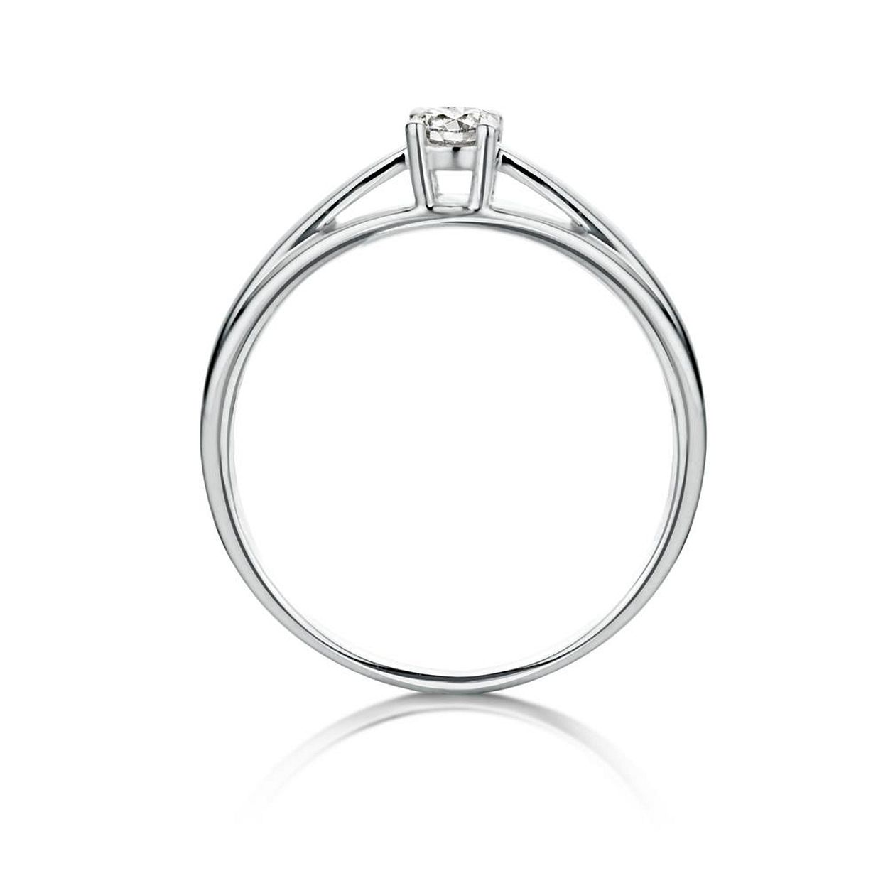 18kt witgouden verlovingsring met briljant van 0.12ct