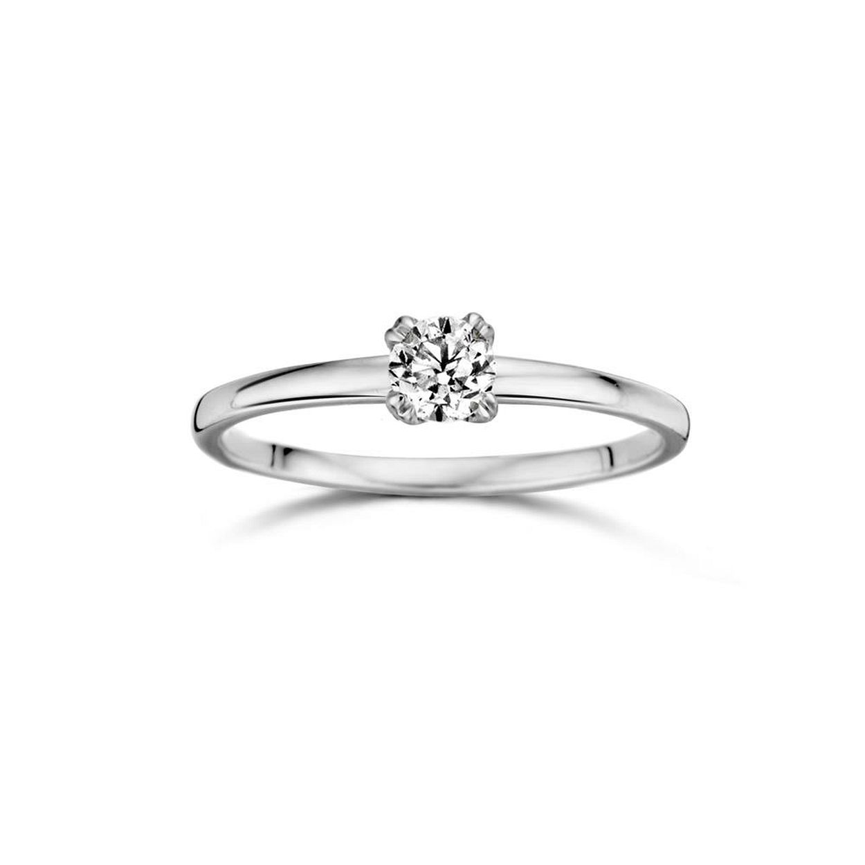 18kt witgouden verlovingsring met briljant van 0.23ct