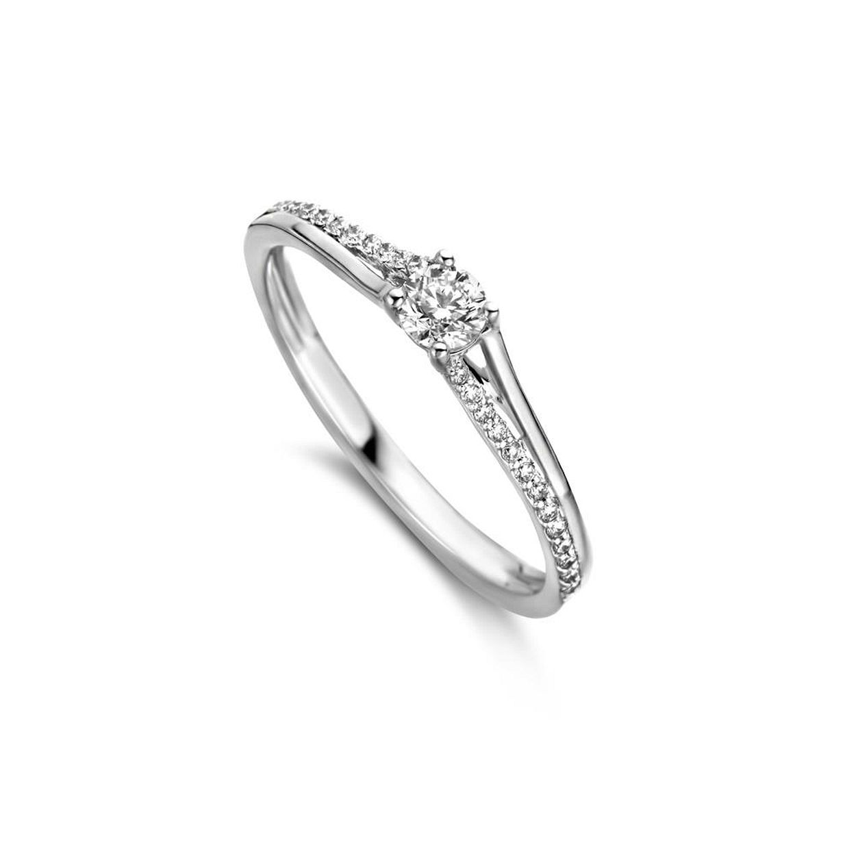 18kt witgouden ring met briljant 0.28ct