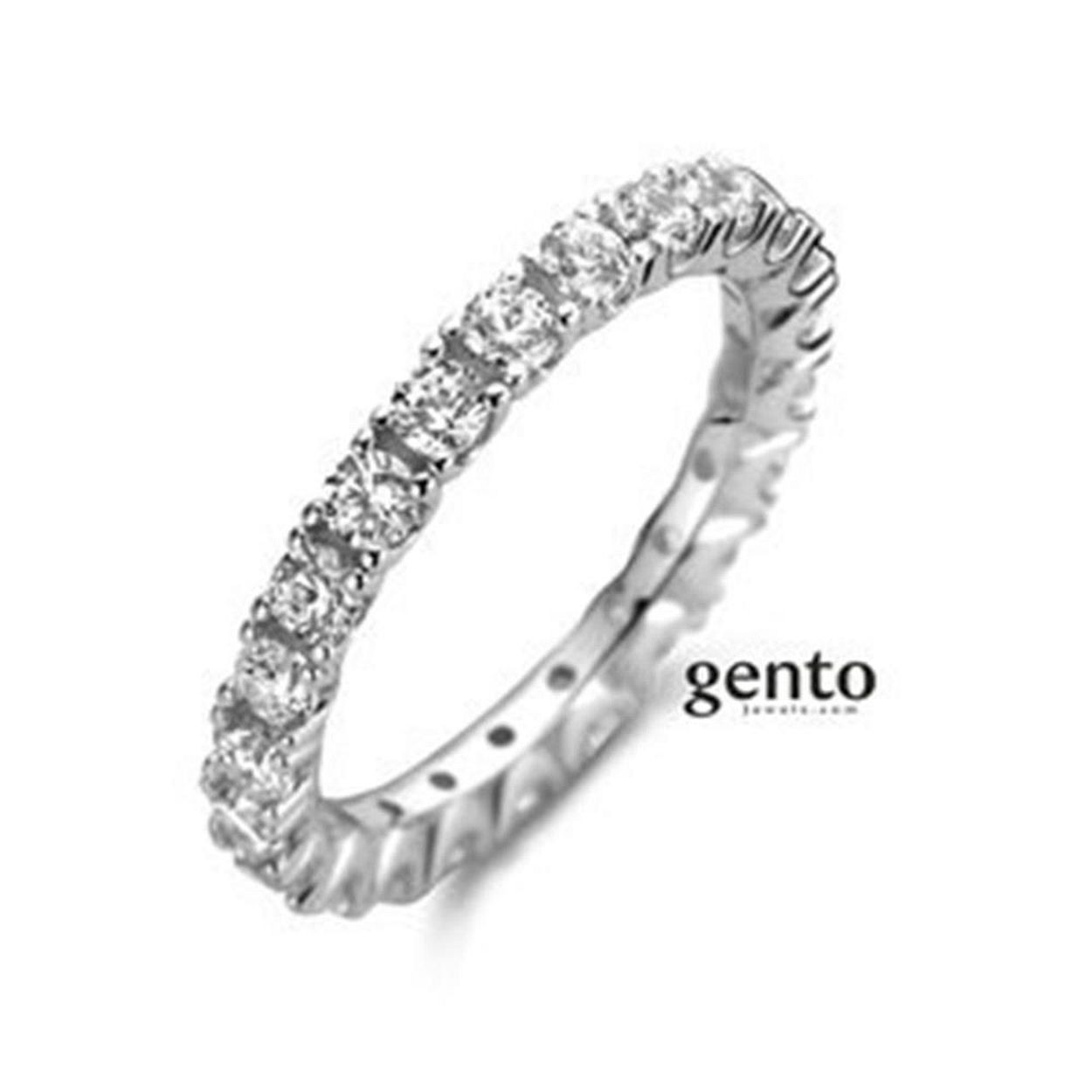 Zilveren ring gento jewels mt 58 zirconium