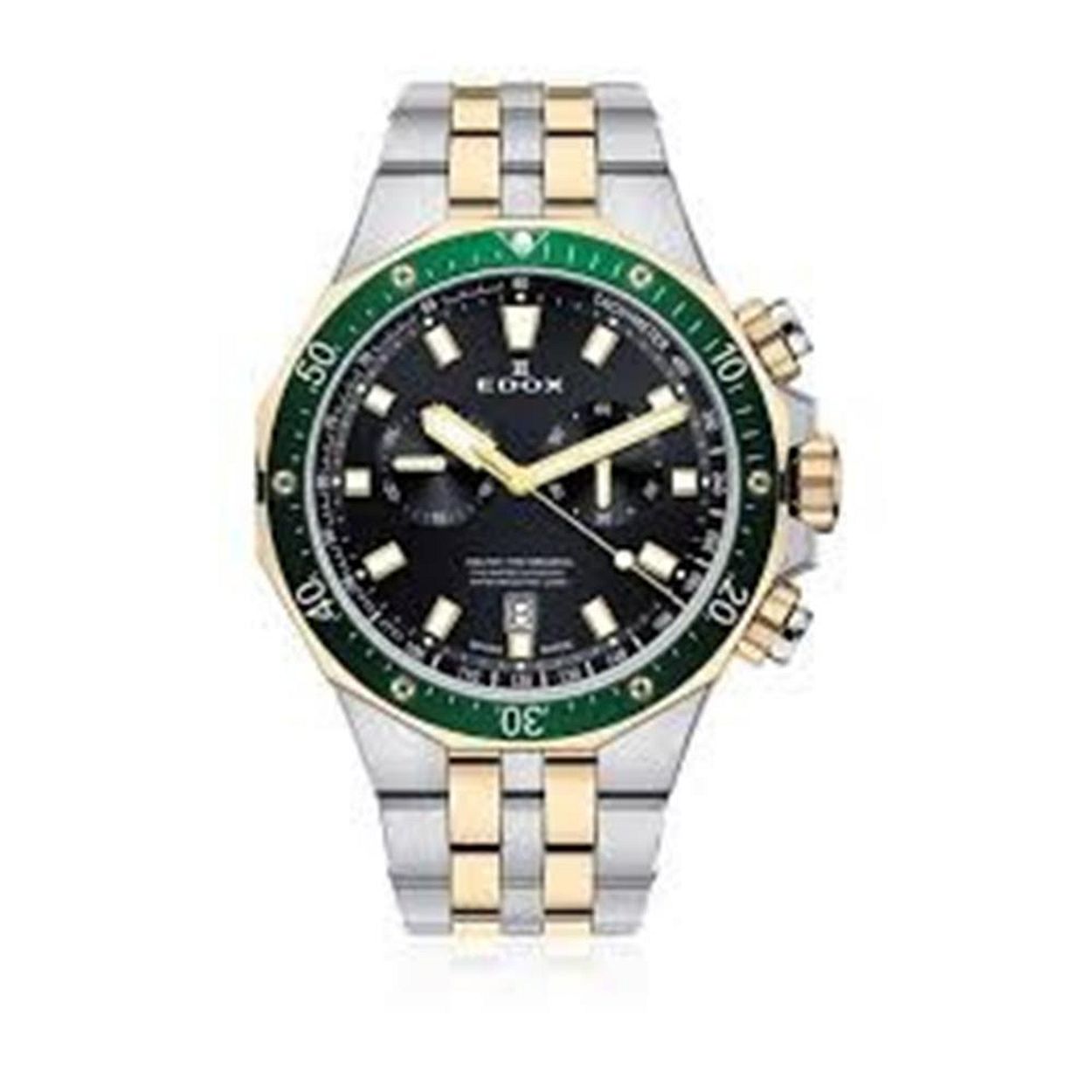Edox horloge, Delfin chrono bicolor/groen